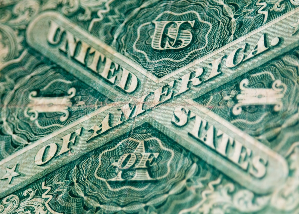 a close-up of a dollar bill