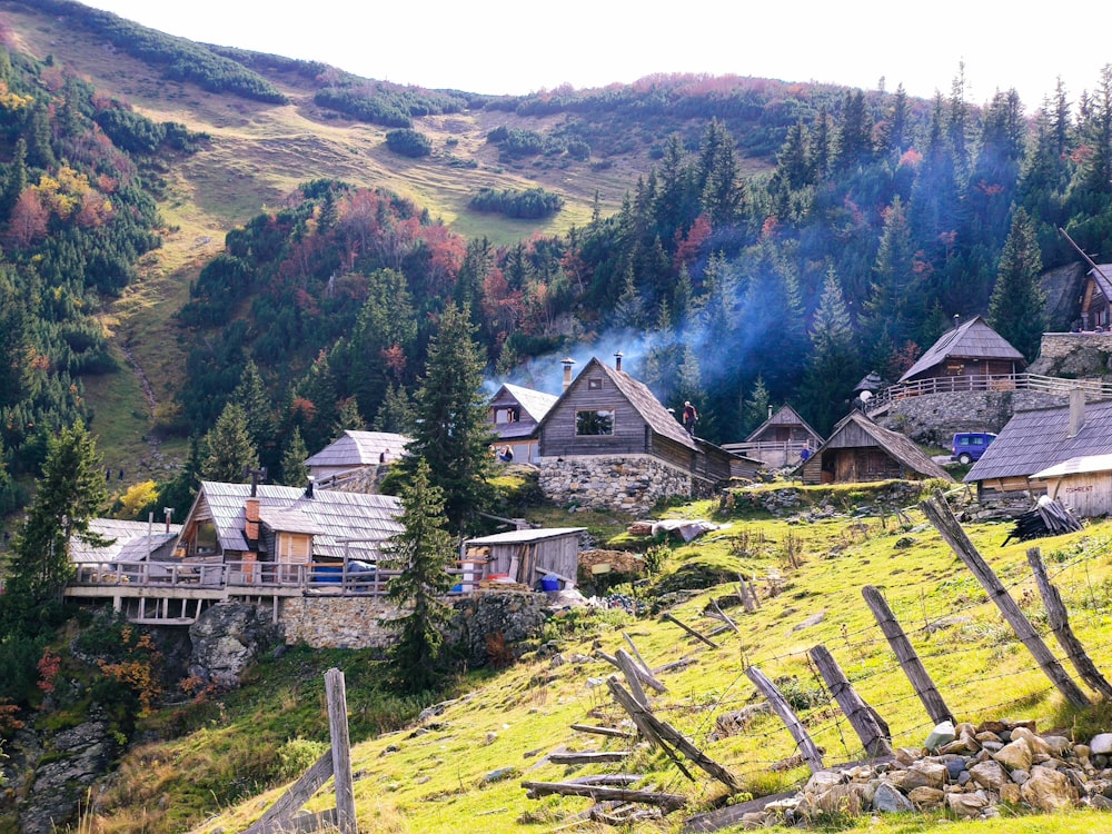 a group of houses in a valley