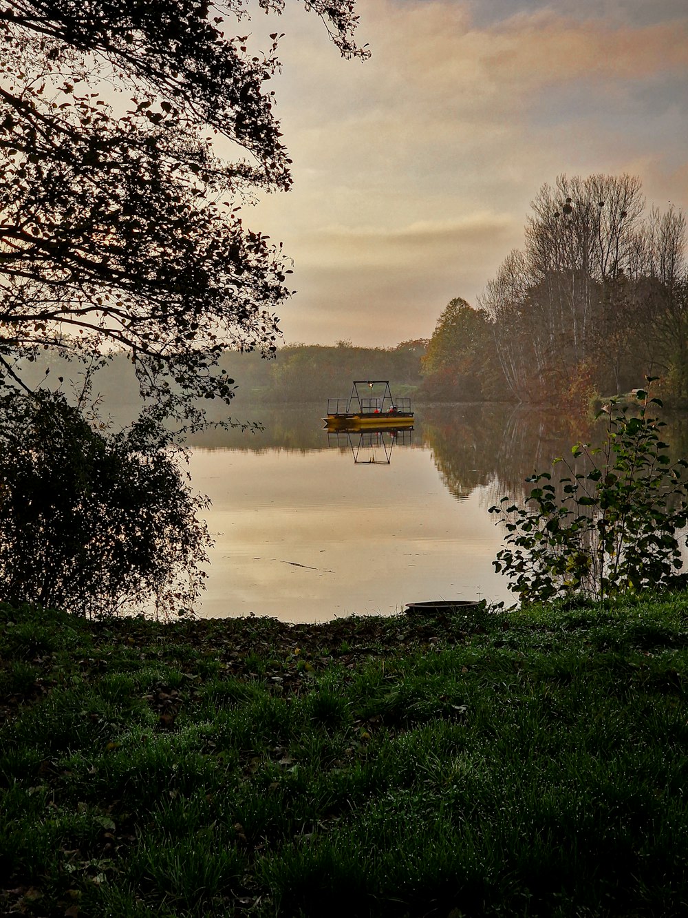 a boat in a lake