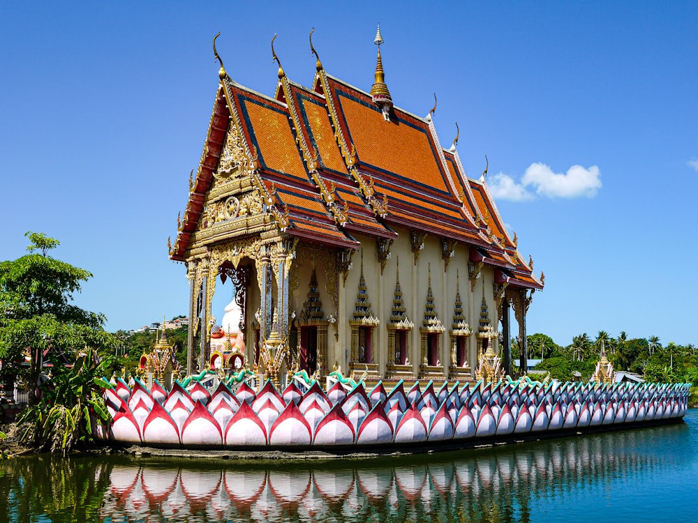 a building with a red roof