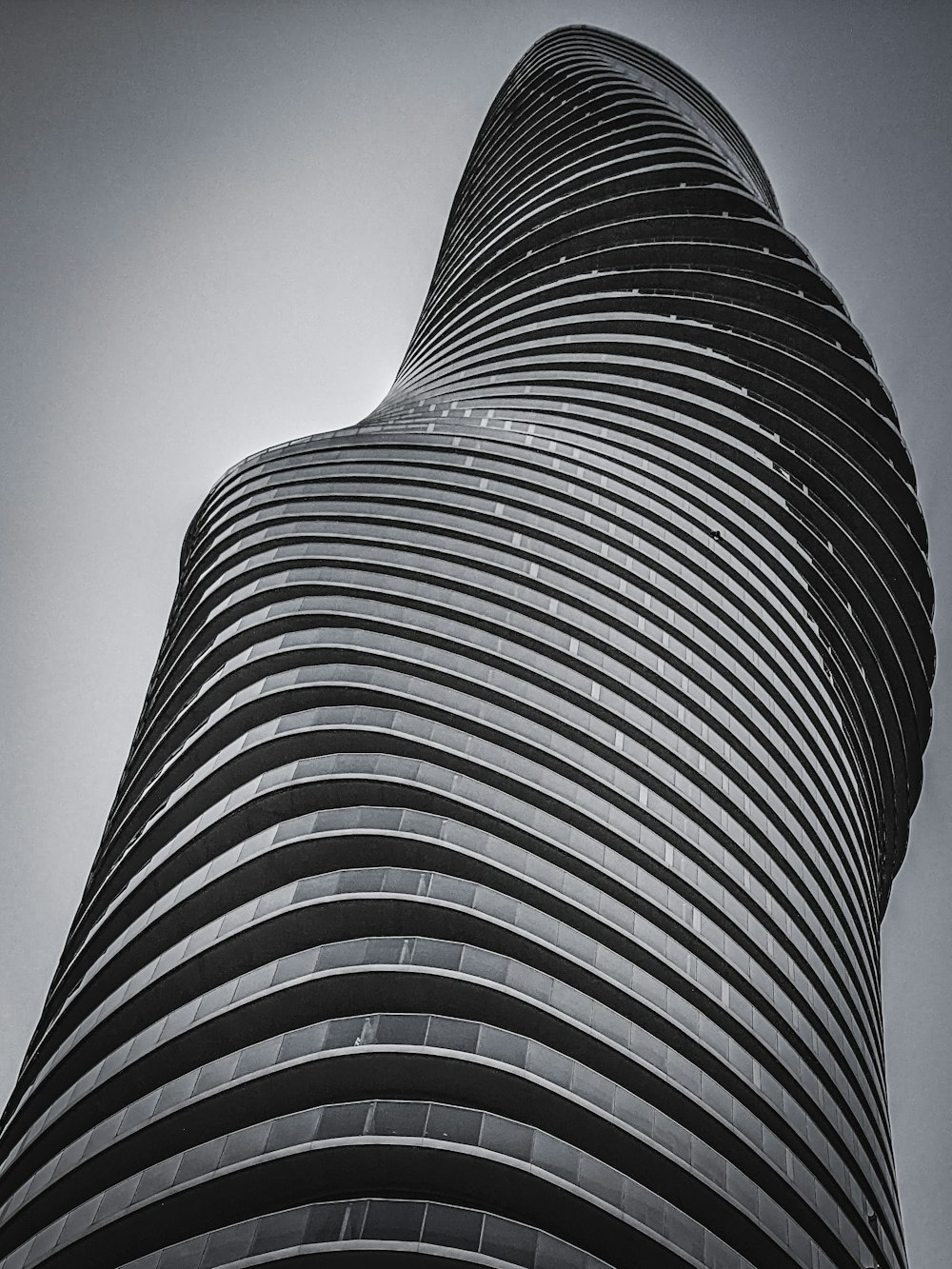 a close-up of a tall building