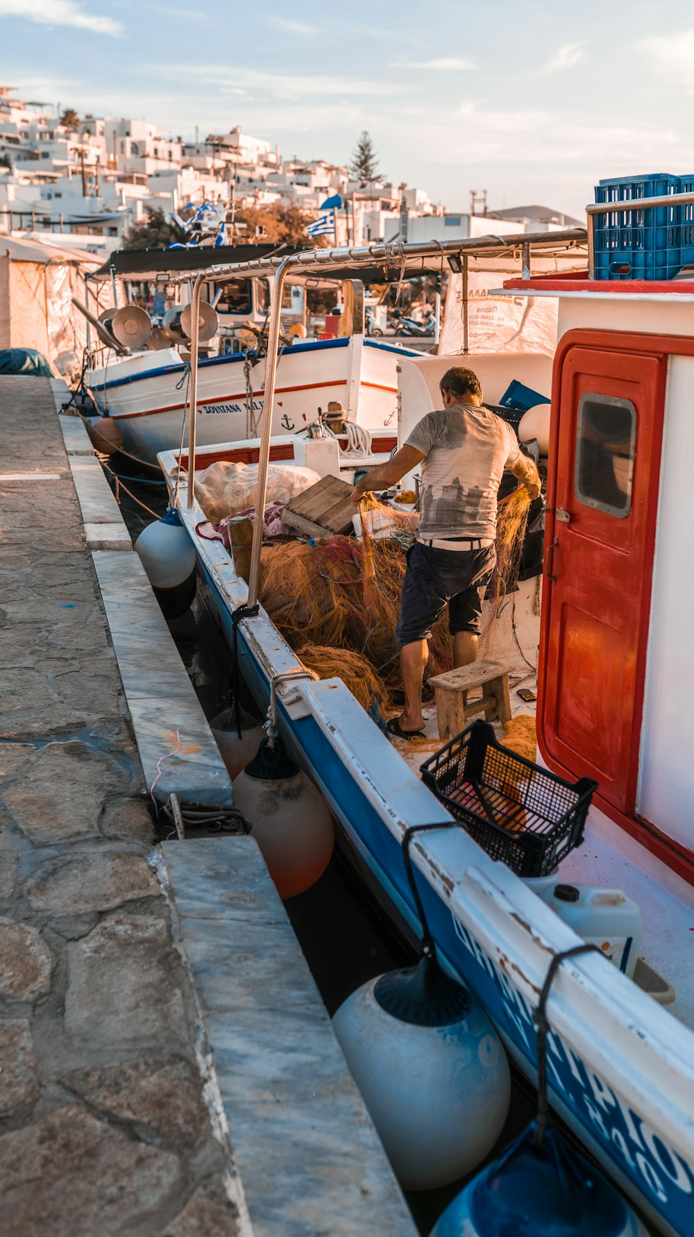 a man standing on a boat