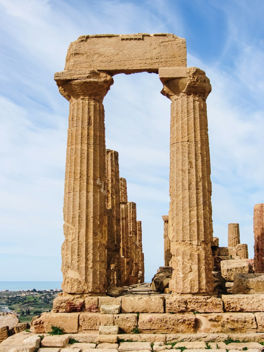 a stone structure with pillars