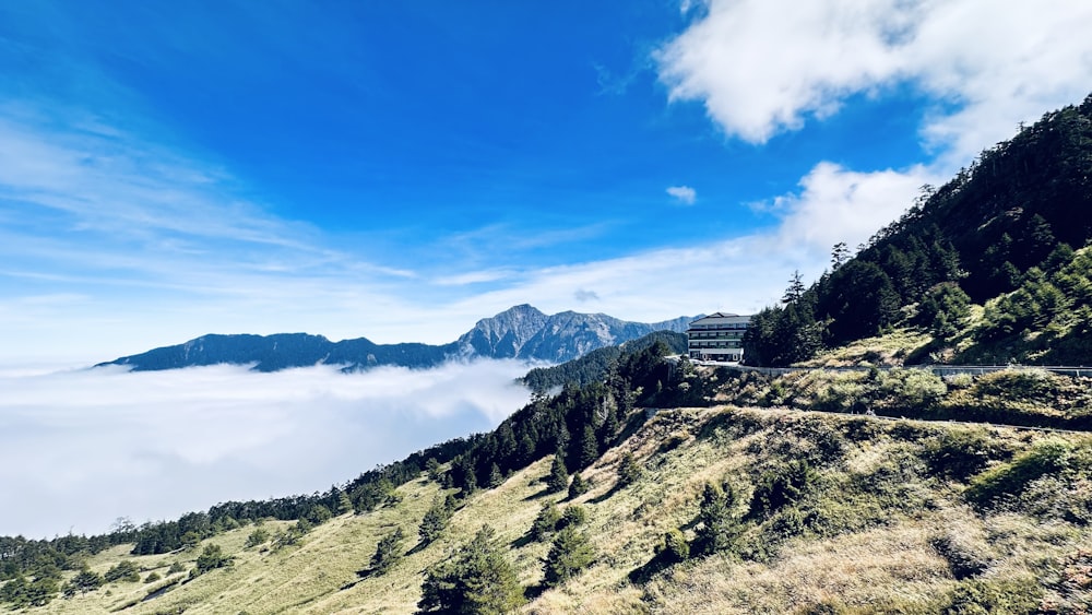 a building on a hill