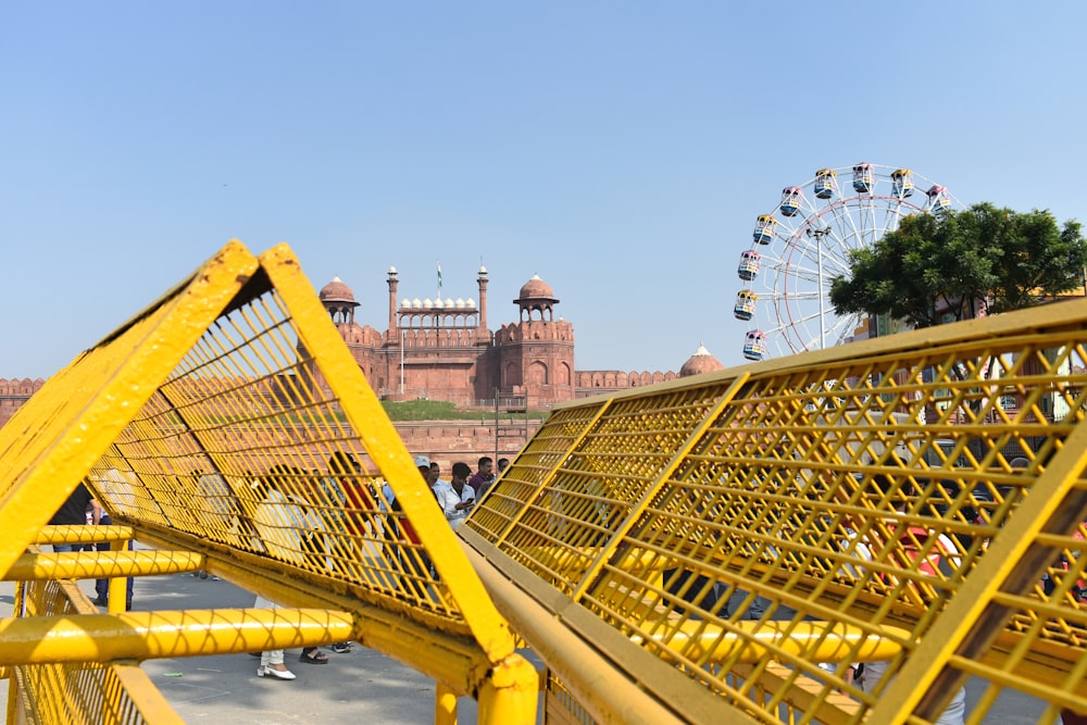 a roller coaster with people on it