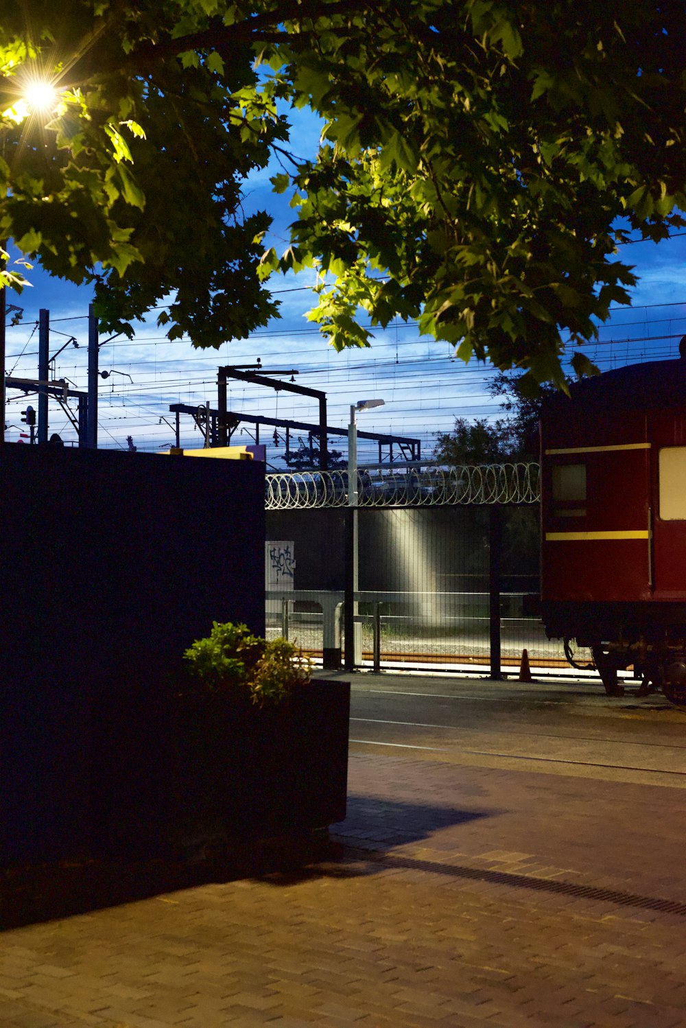 a train going by a bridge