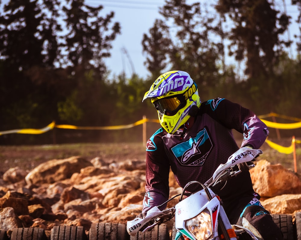 a person riding a dirt bike