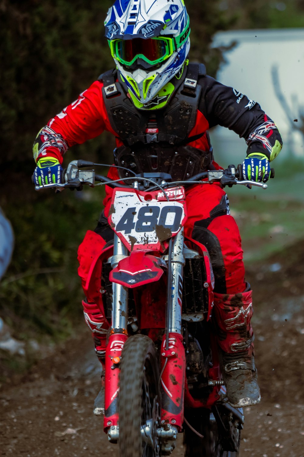 a man riding a dirt bike