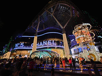 a group of people at a theme park