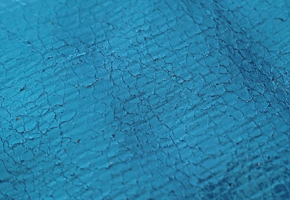 a close up of a blue net