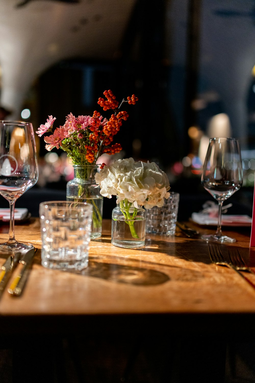 a vase of flowers on a table