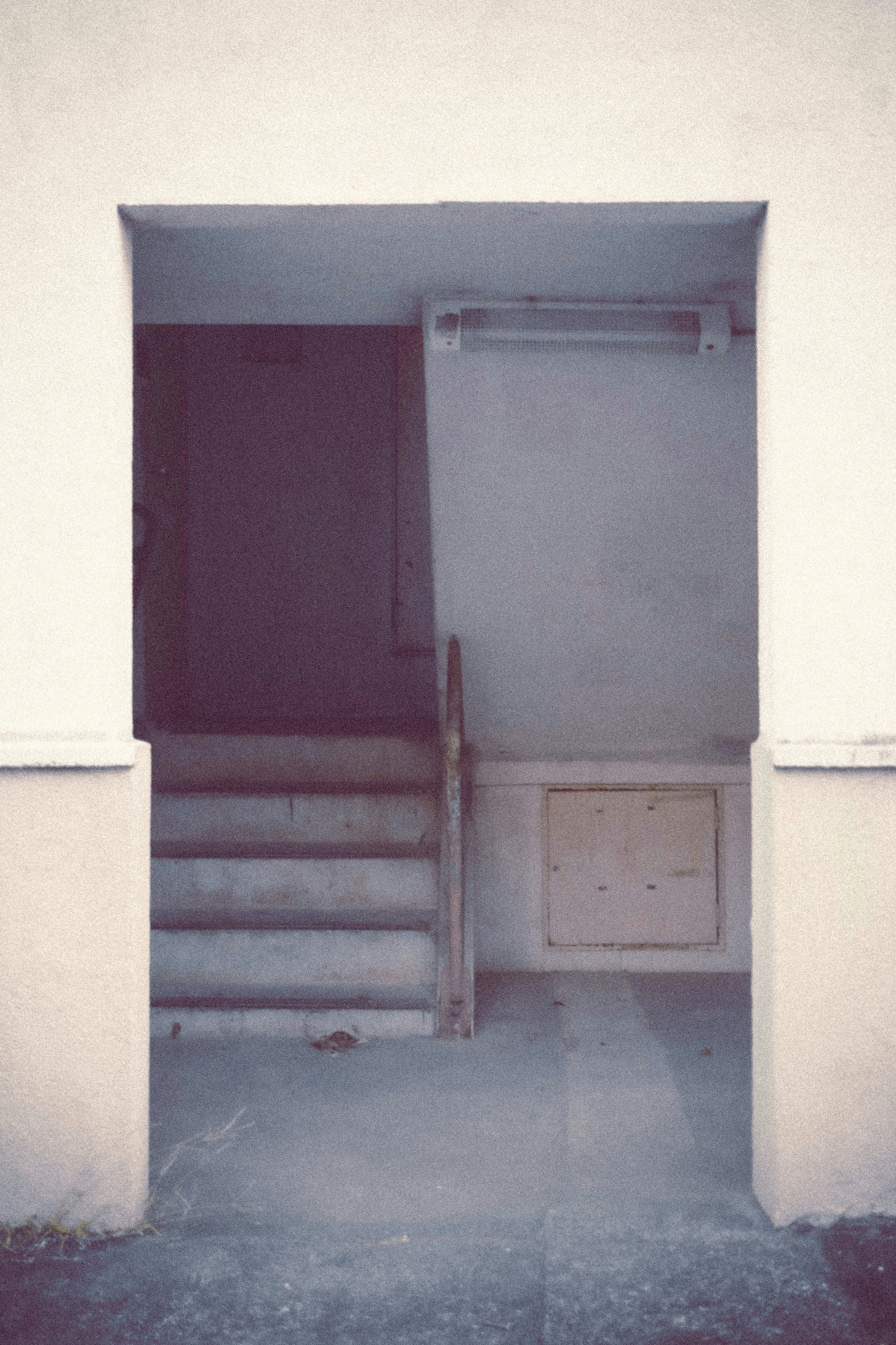 a door with a metal frame