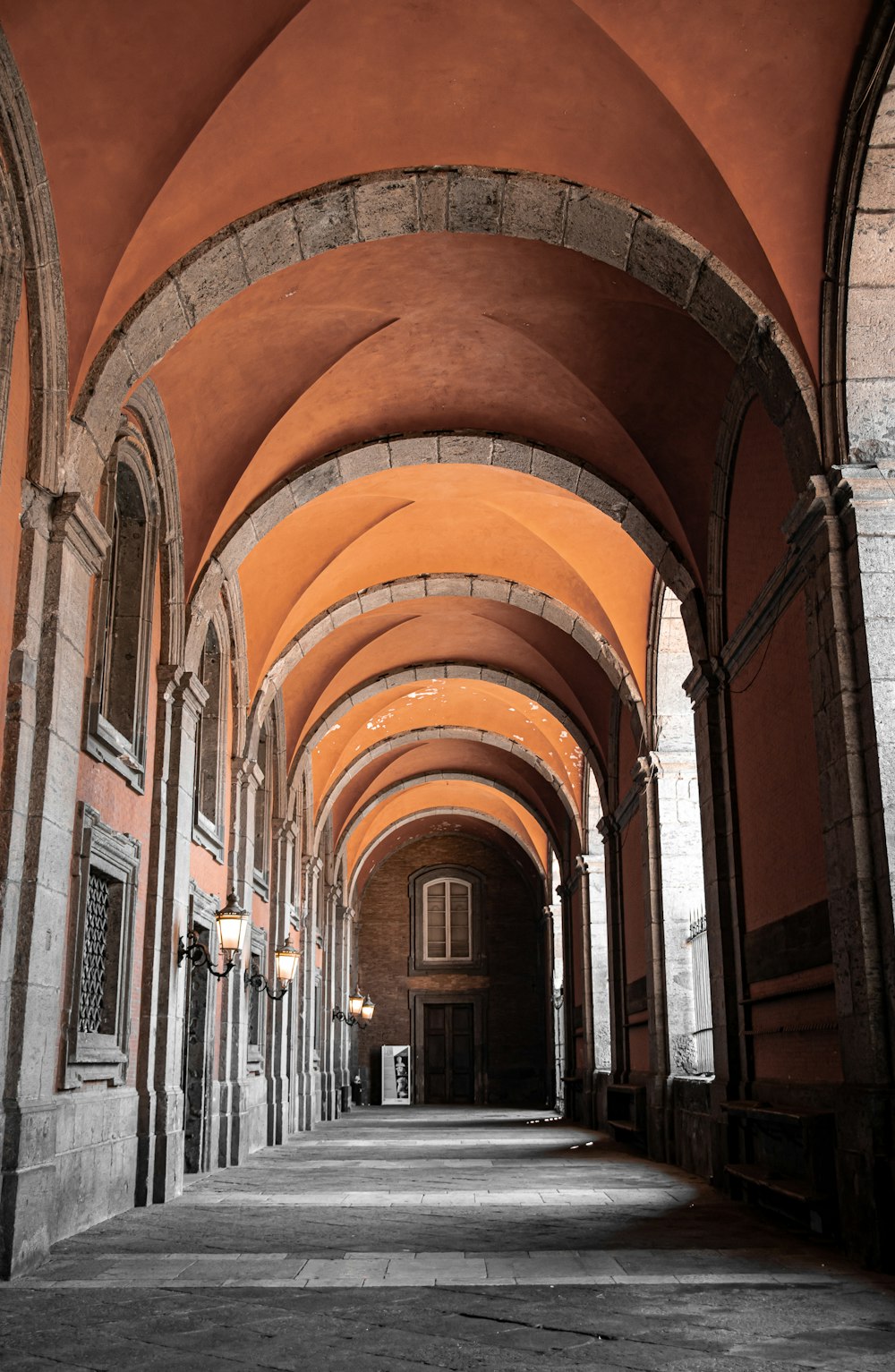 a large building with arched doorways