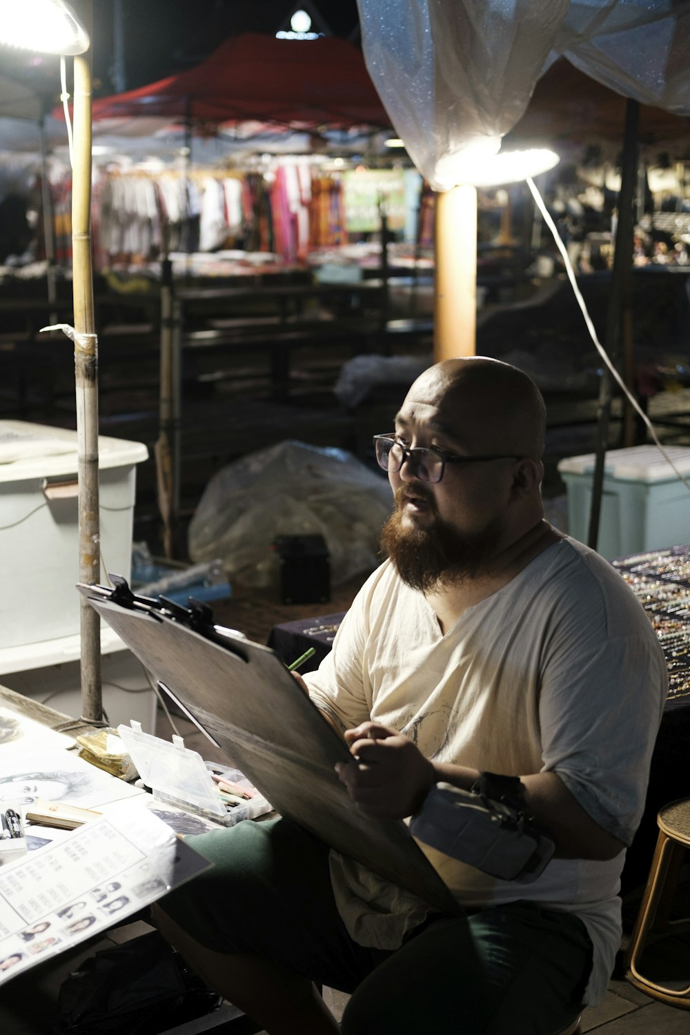 a man sitting at a table