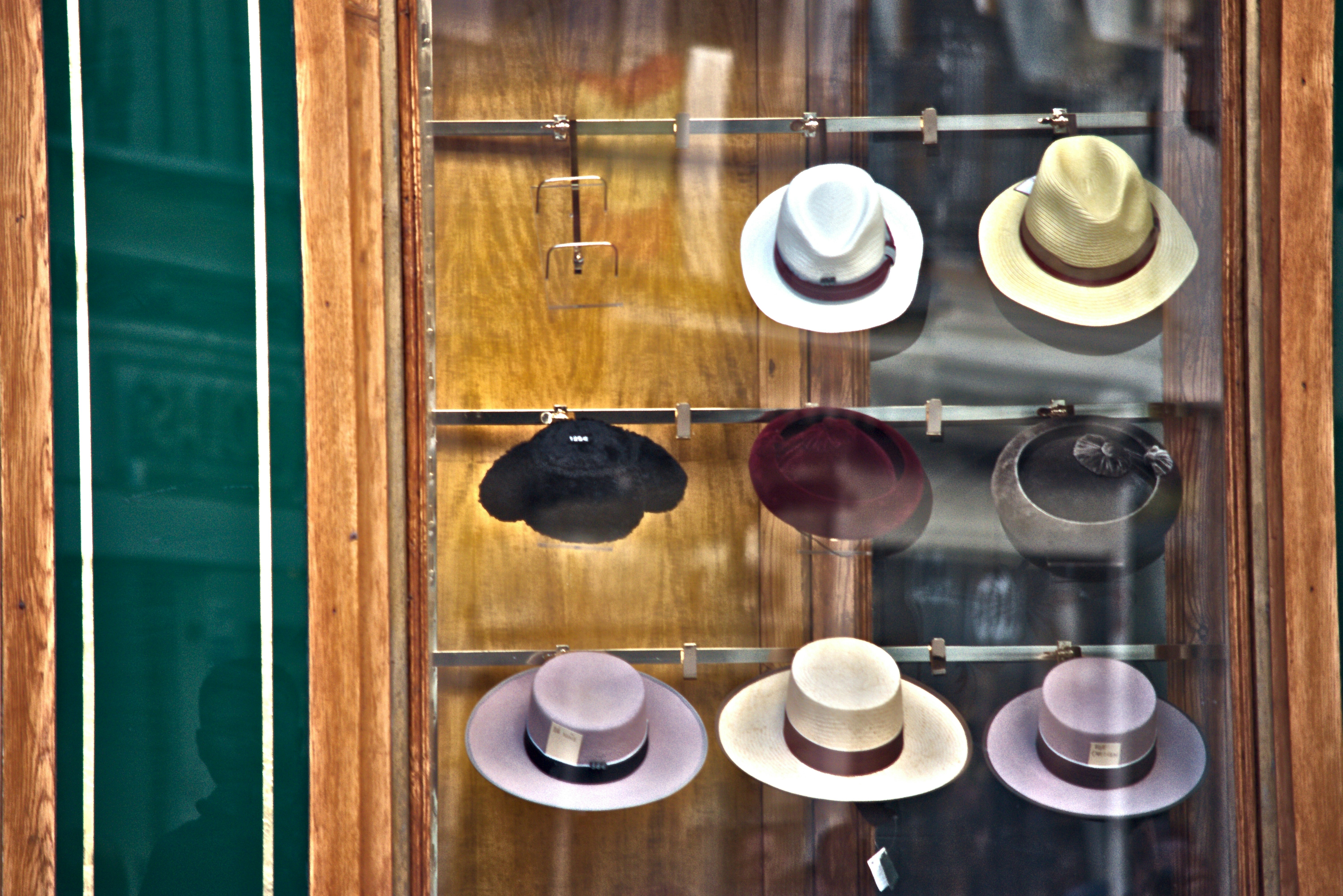 a display of hats
