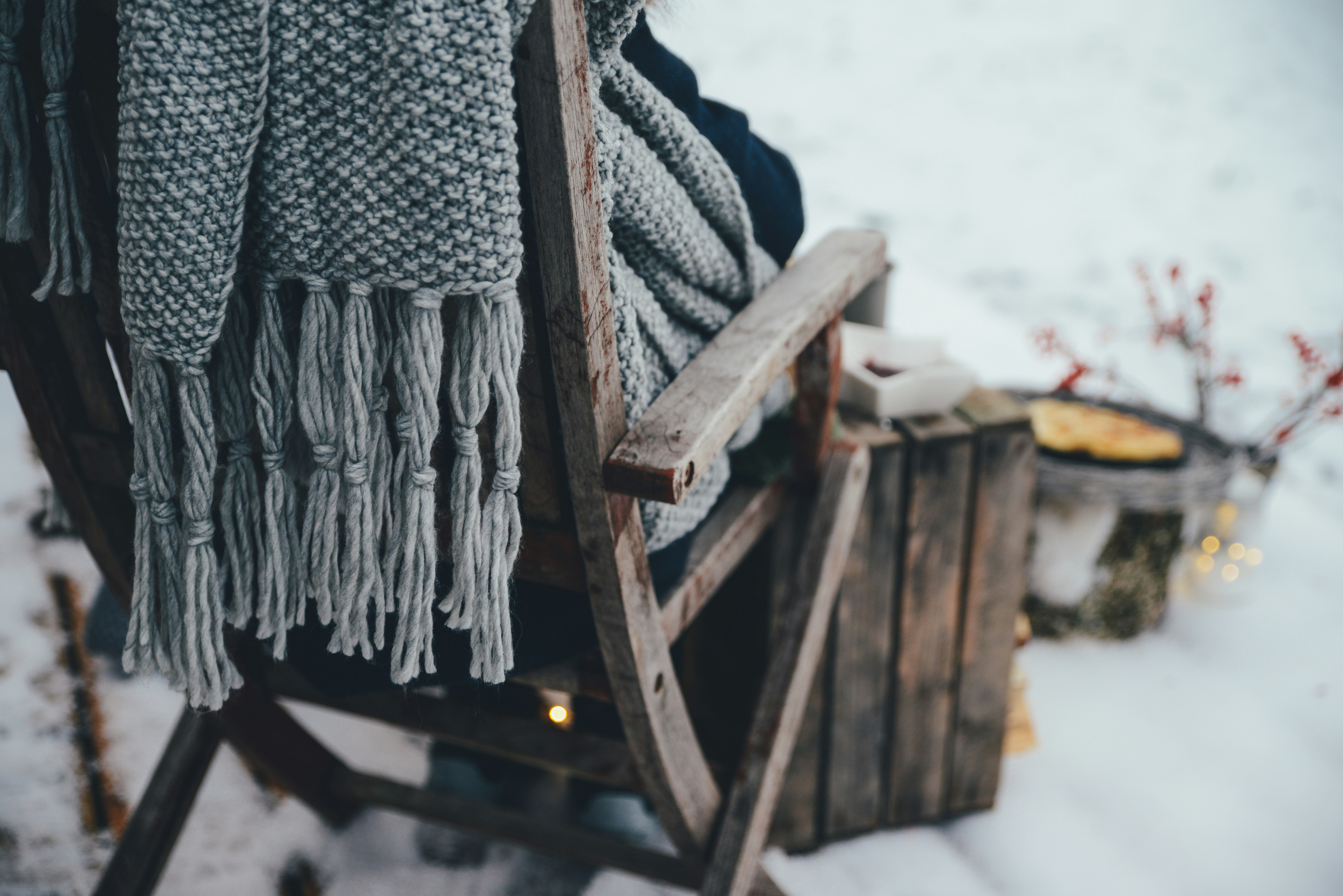 Wooden structure in the snow