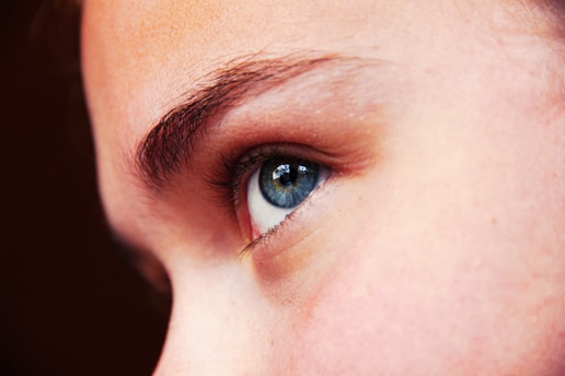 a close up of a person's eye