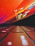 A dynamic shot of a laptop during a tech review session.