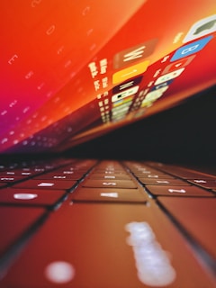 A dynamic shot of a laptop during a tech review session.