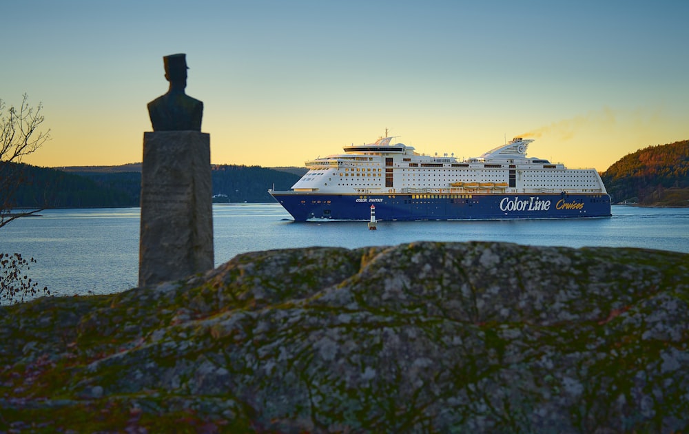 a large ship in the water