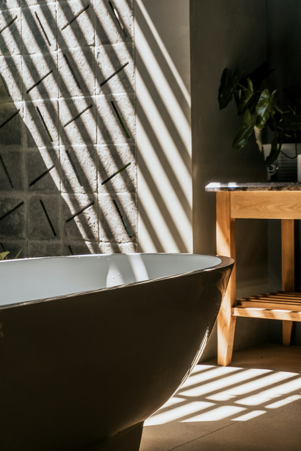 a bathtub in a bathroom