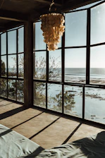 a chandelier from a window