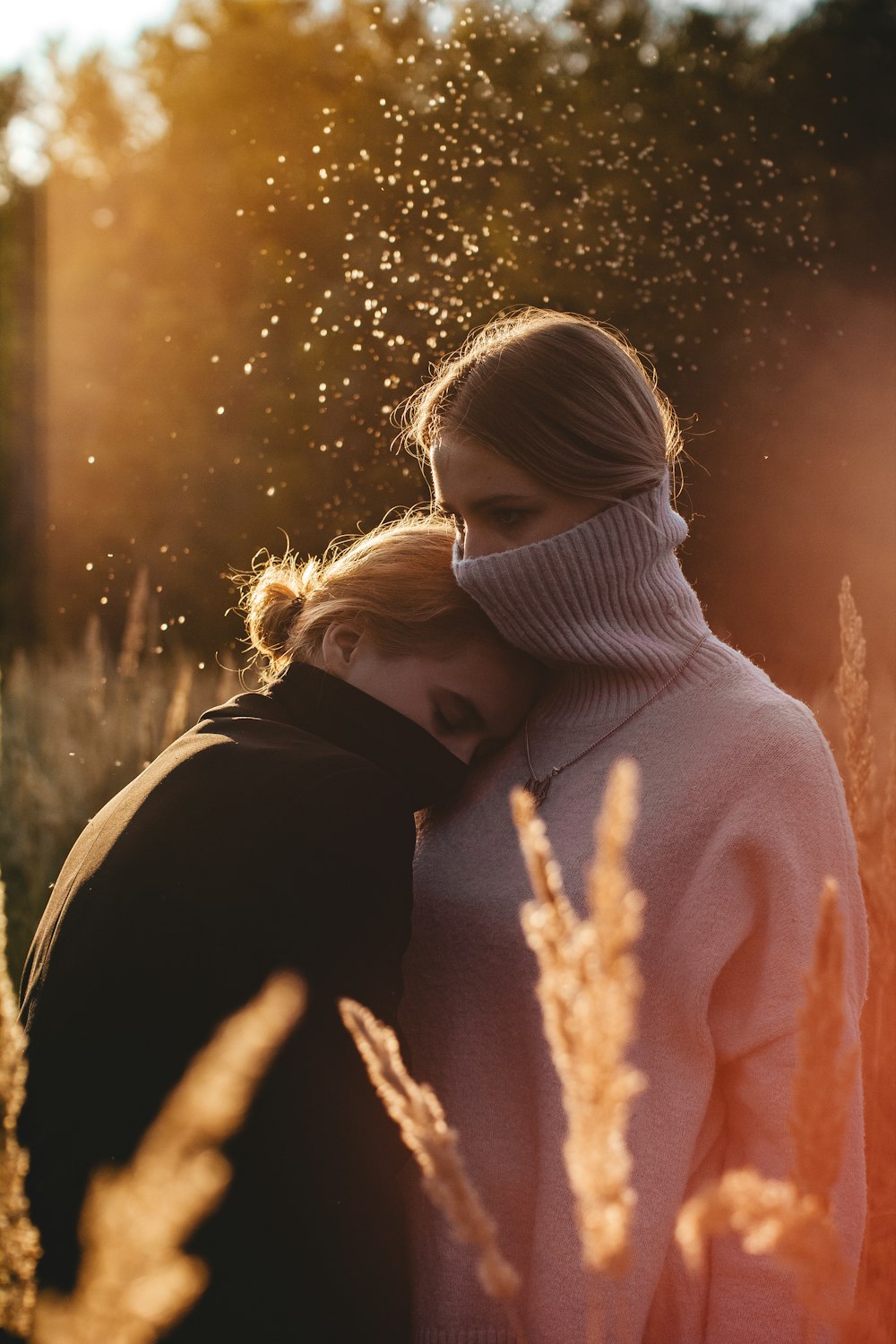 a man and woman kissing