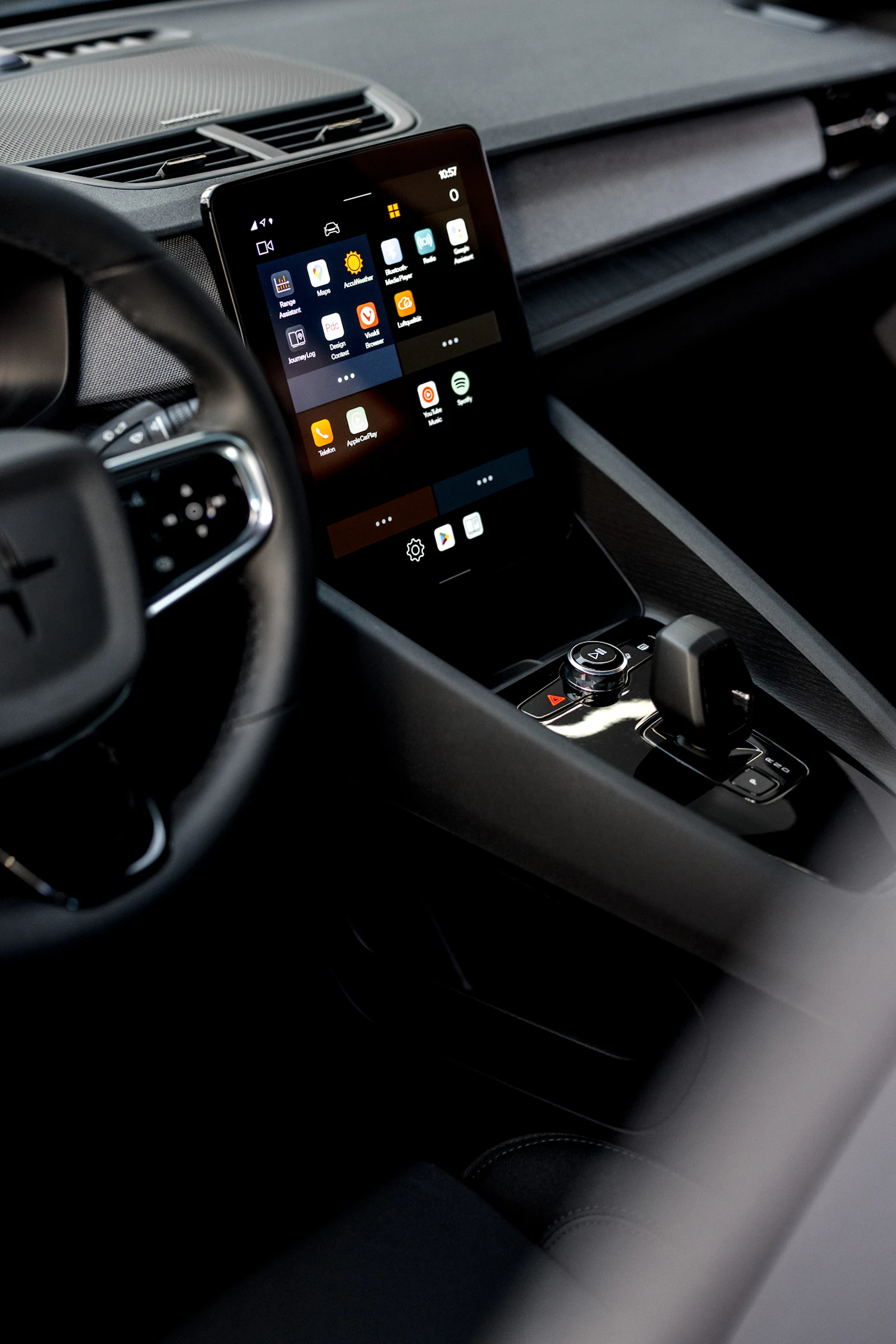 Modern car dashboard with a digital cockpit display