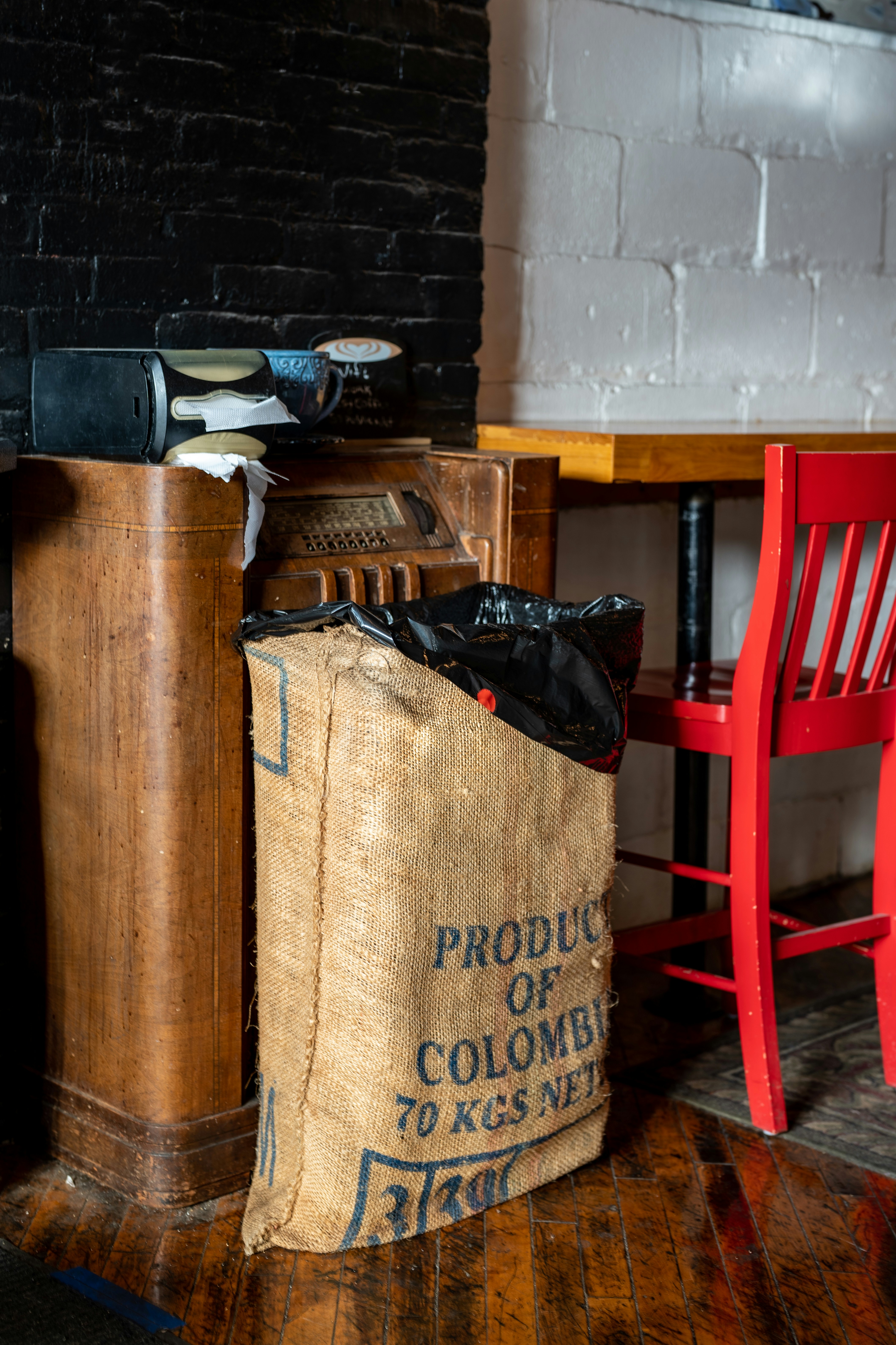 a suitcase sits on a table