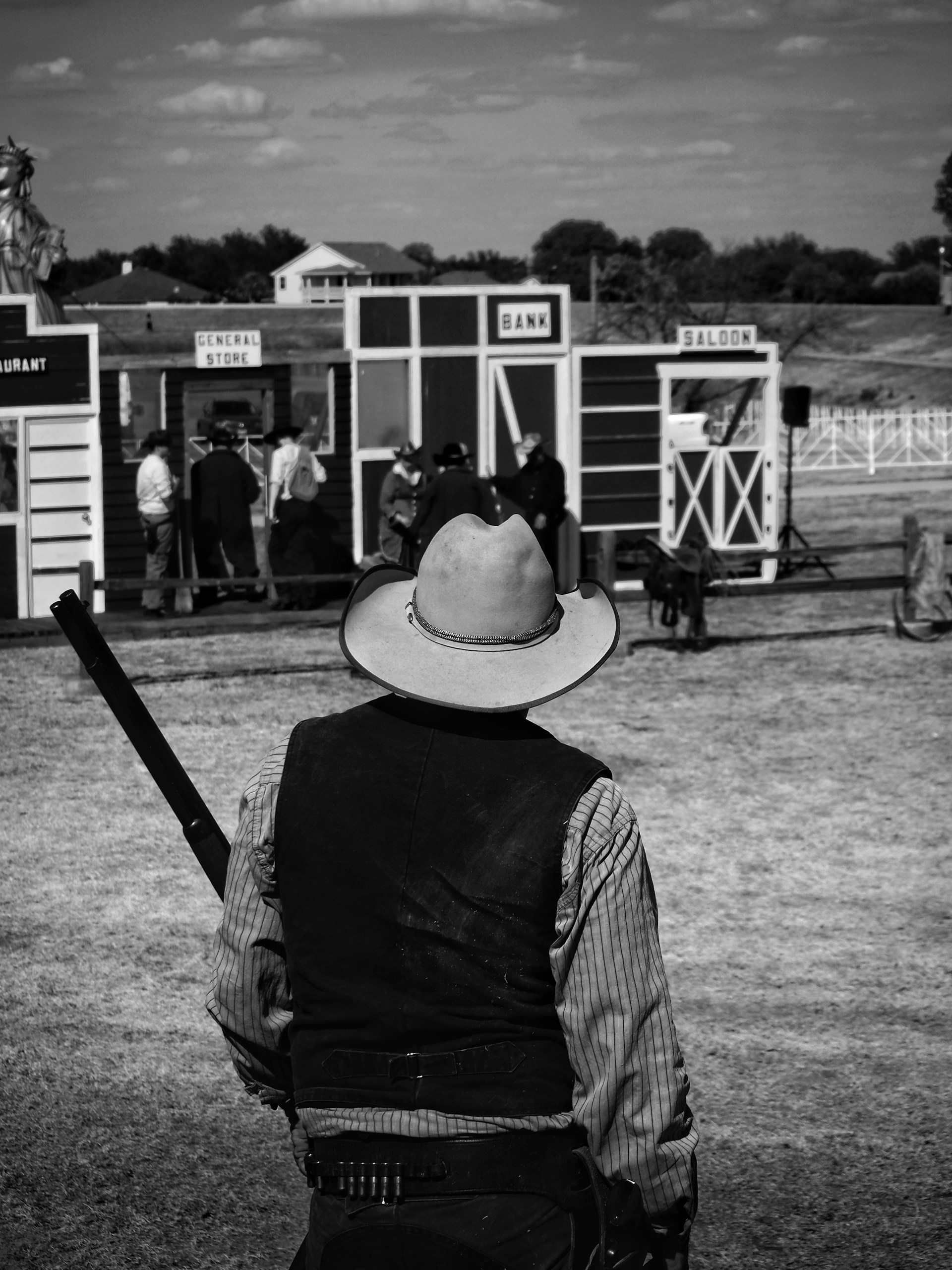 a person holding a gun
