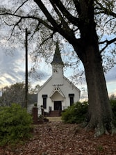 a white building with a steeple