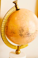 a globe with a map on it