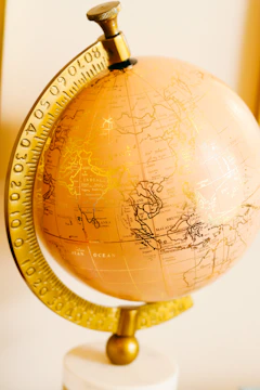 a globe with a map on it