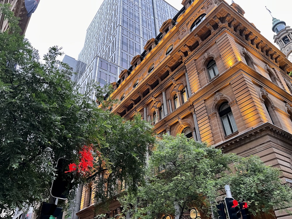 a building with trees in front of it