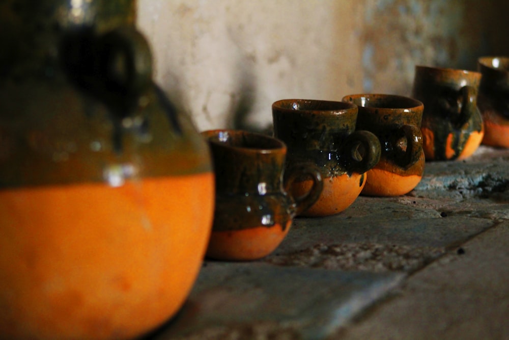 a group of glass jars