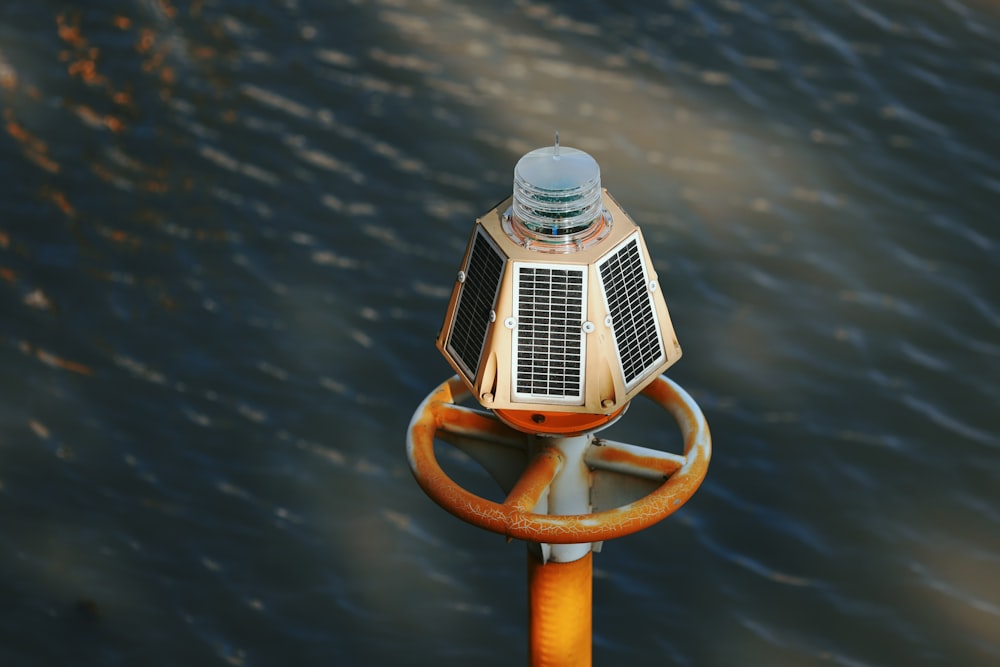 a light post in the water