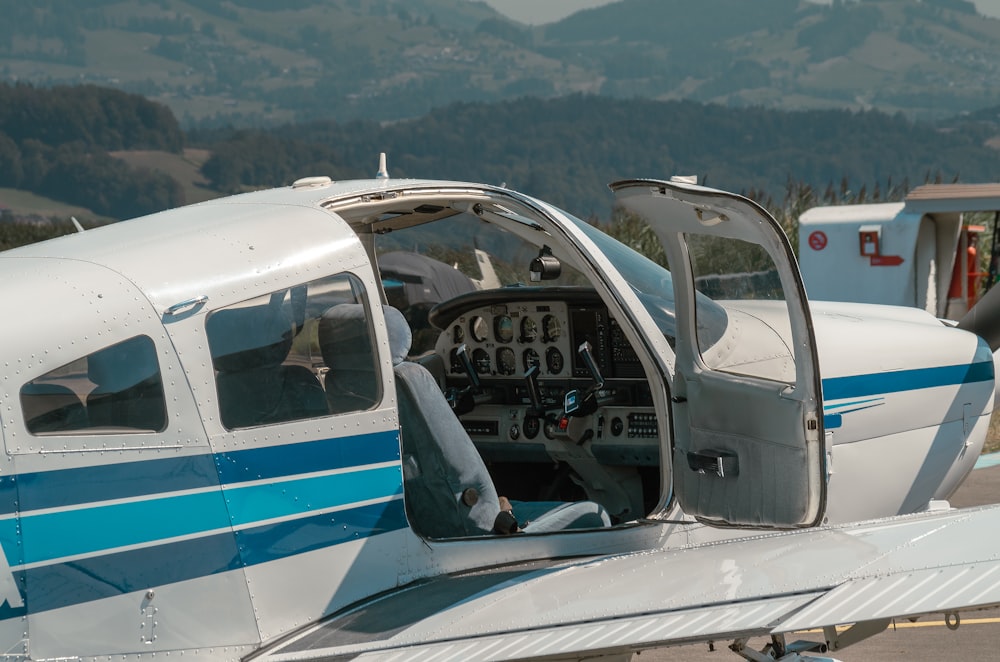 a helicopter with a door open