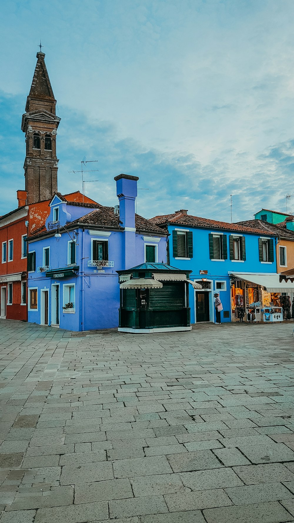 a group of colorful buildings