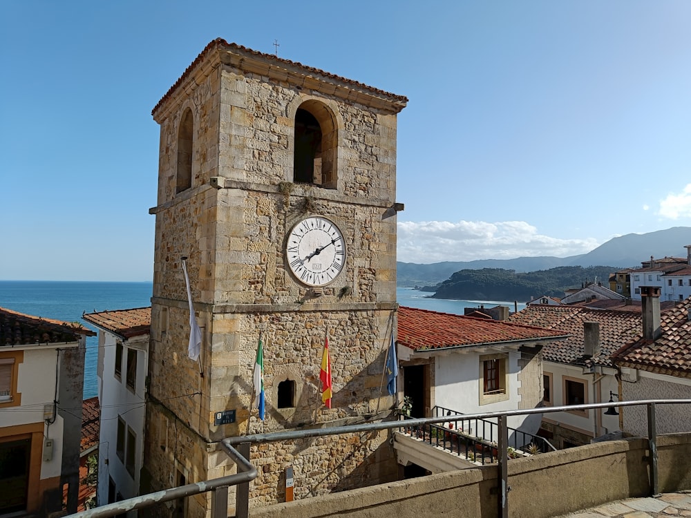 a clock on a tower