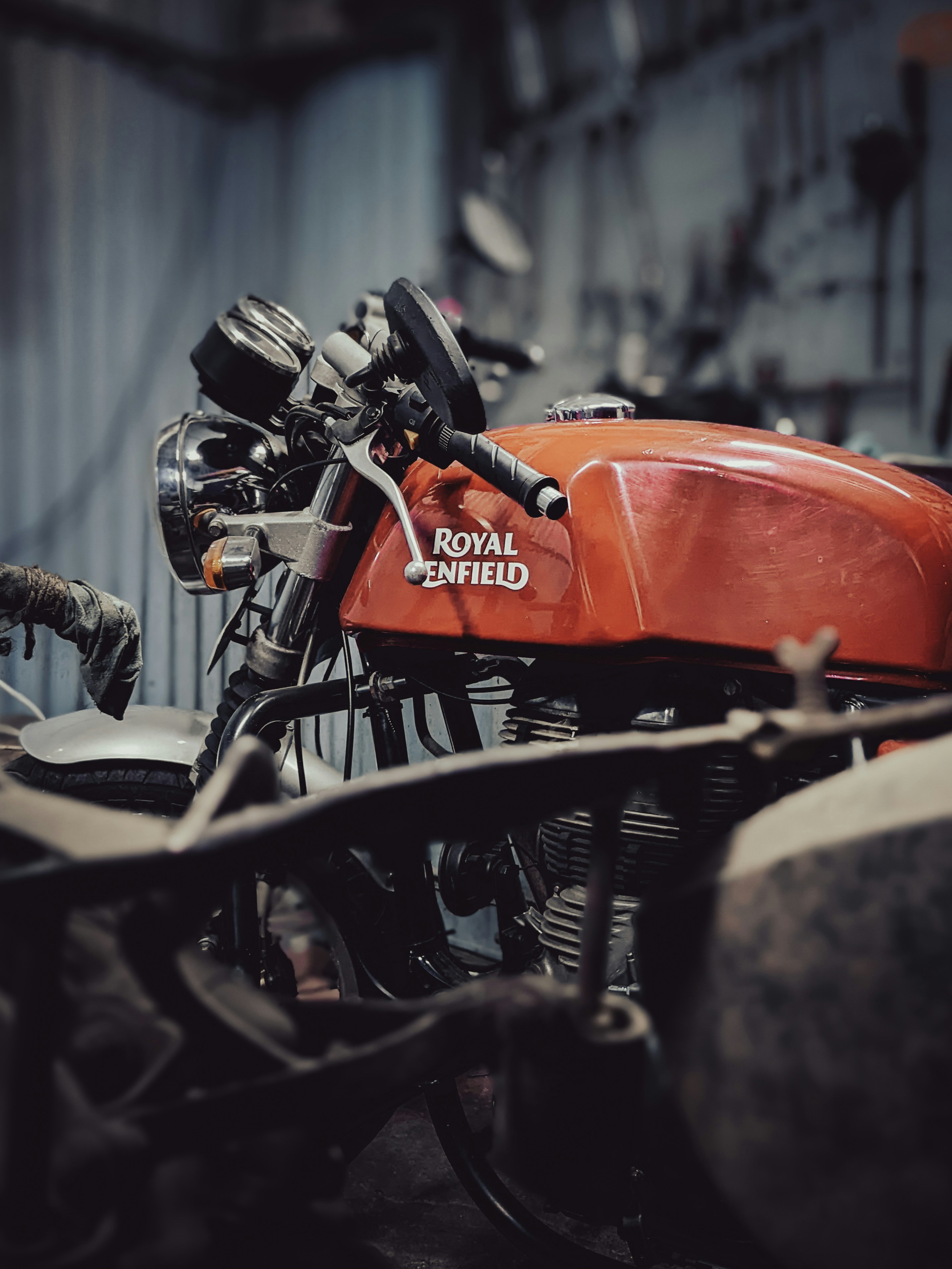 a close up of a motorcycle