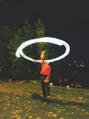 a person holding a light saber