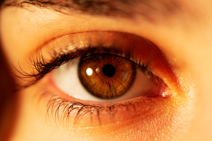 close-up of a person's eye