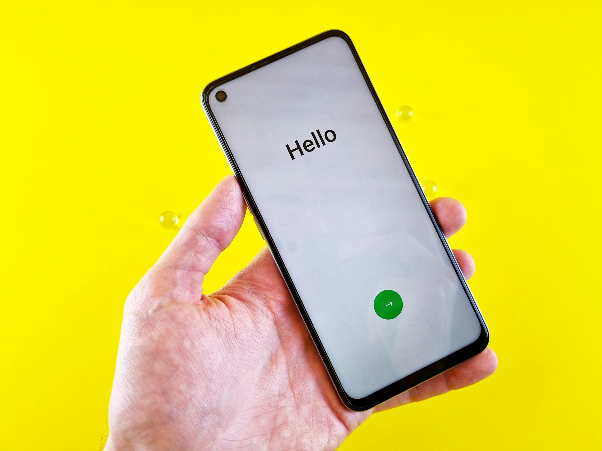 Smartphone displaying an incoming call screen