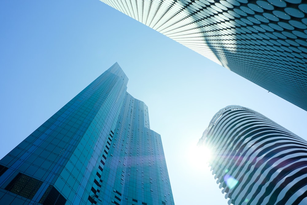 a few skyscrapers in a city