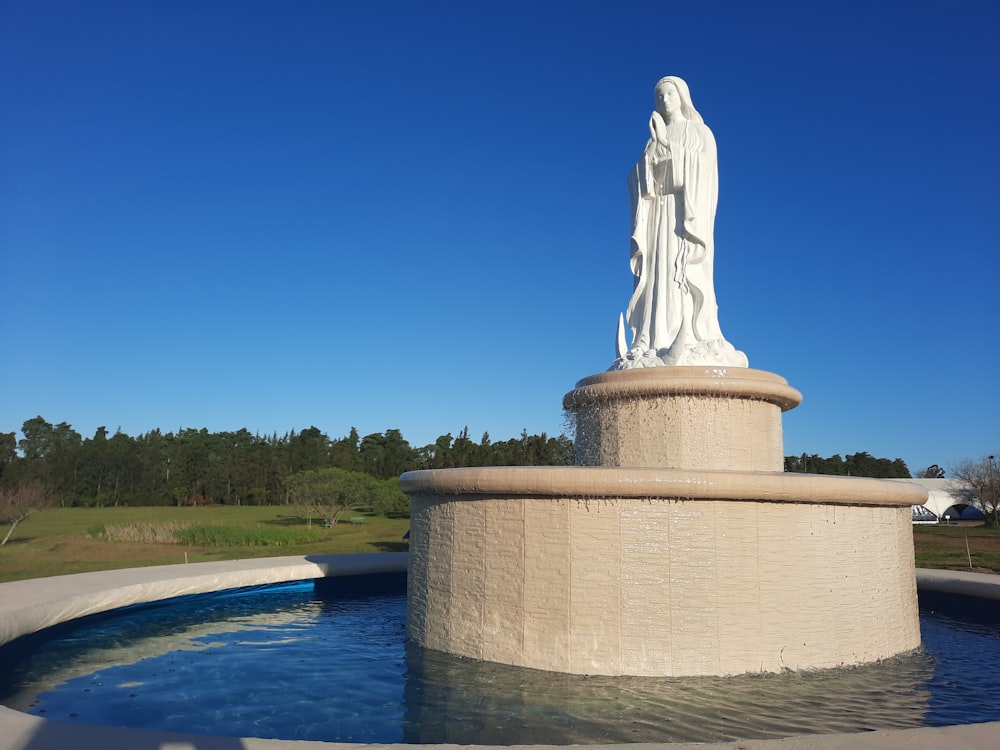 eine Statue in einem Gewässer