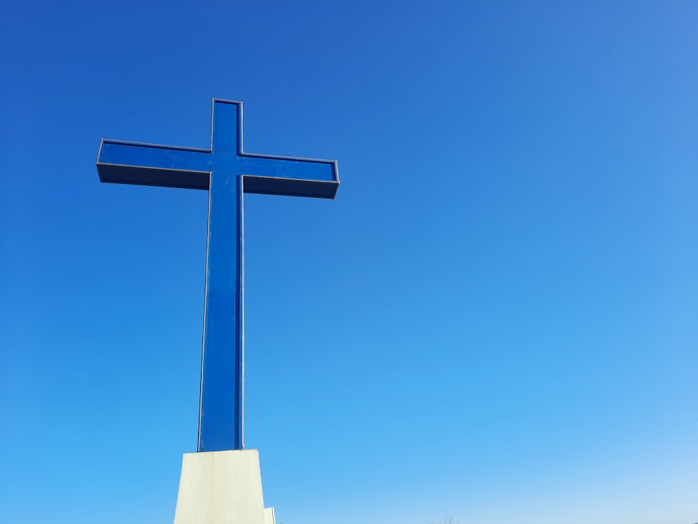 a cross on a pole