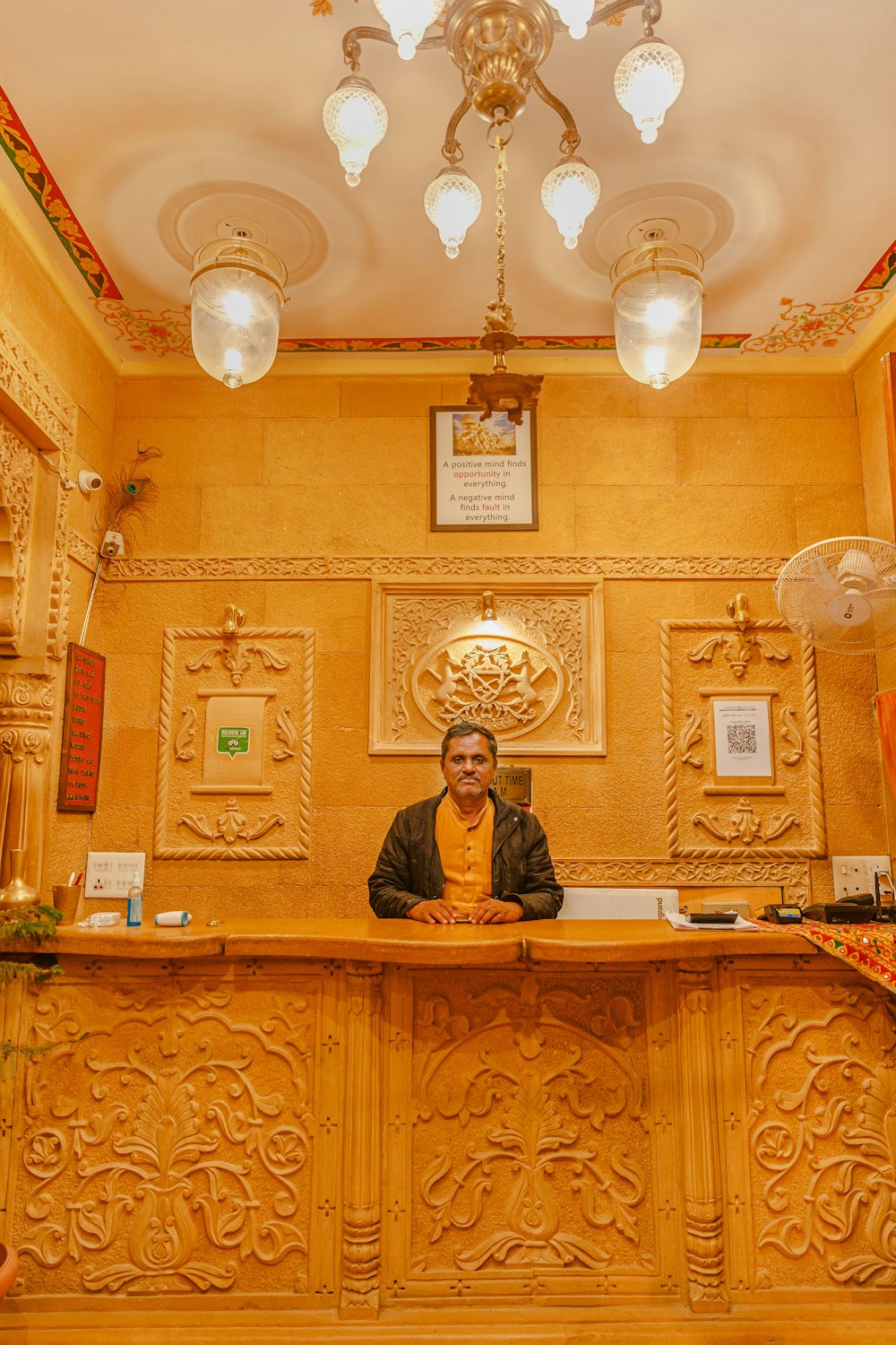 a person sitting at a desk