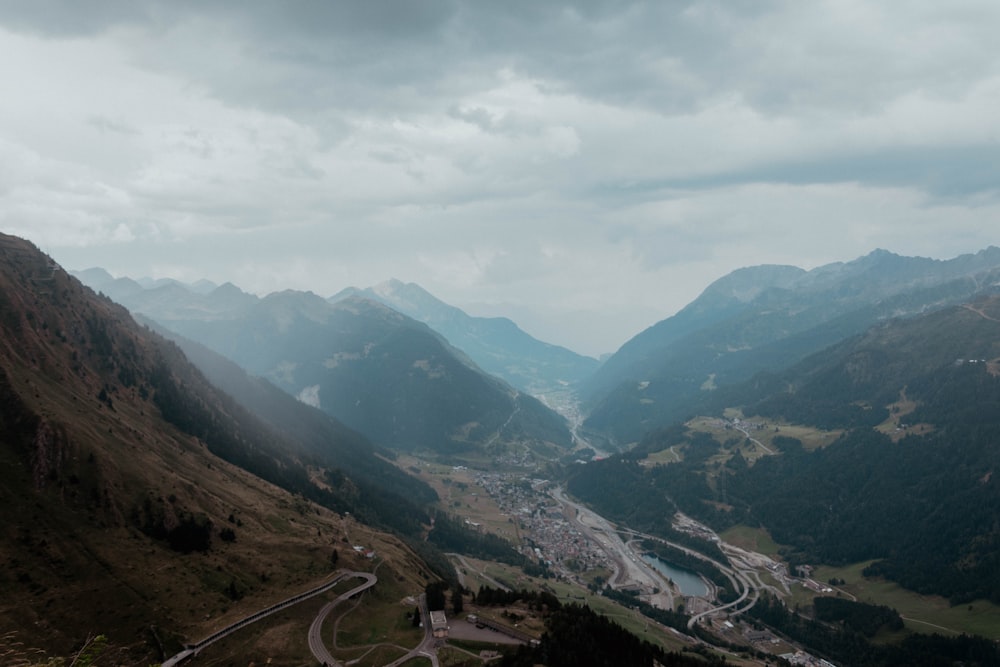 a road going through a valley