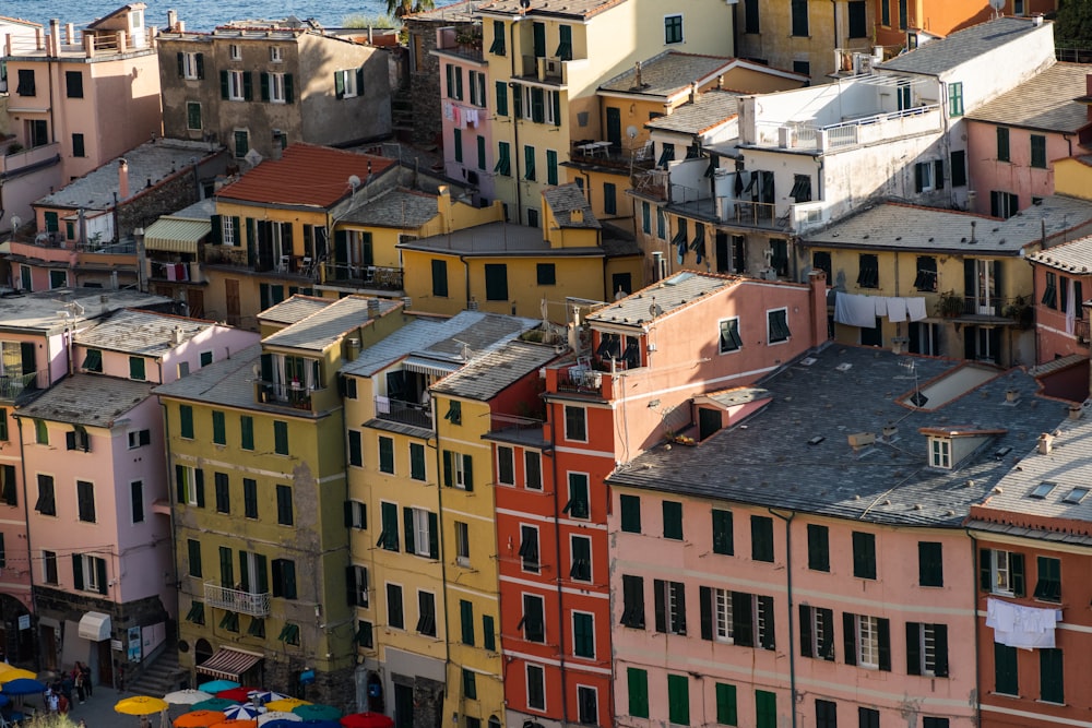 a group of colorful buildings