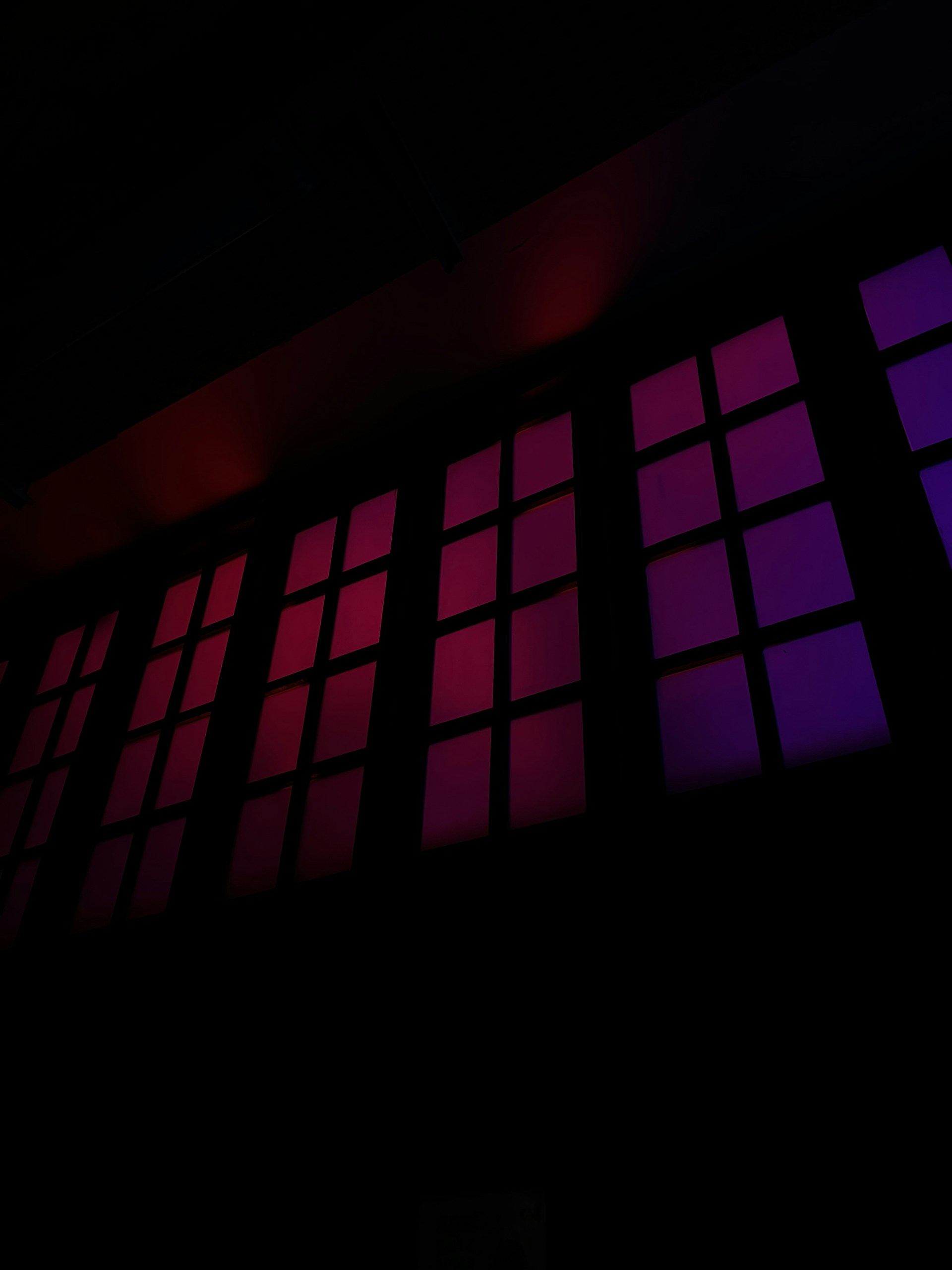 a window with a dark background